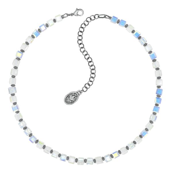 white/yellow crystal moonlight - Cubes - Halskette von Konplott